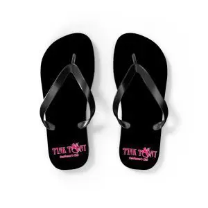 Womens Pink Pony Flip Flops