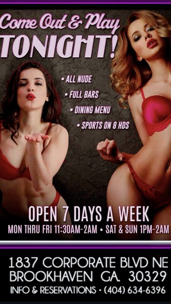 The World-Famous Pink Pony, Pink Pony, gentleman's club, Atlanta Georgia, Atlanta, Atlanta GA, strip club, club, food menu, dine-in, food, girls, nightclub, night club, dancers, strippers